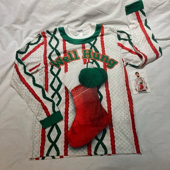 Ugly “funny” Christmas Sweat, Shirt, Men’s size small, NWT! Fauxreal apparel! - Picture 1 of 7